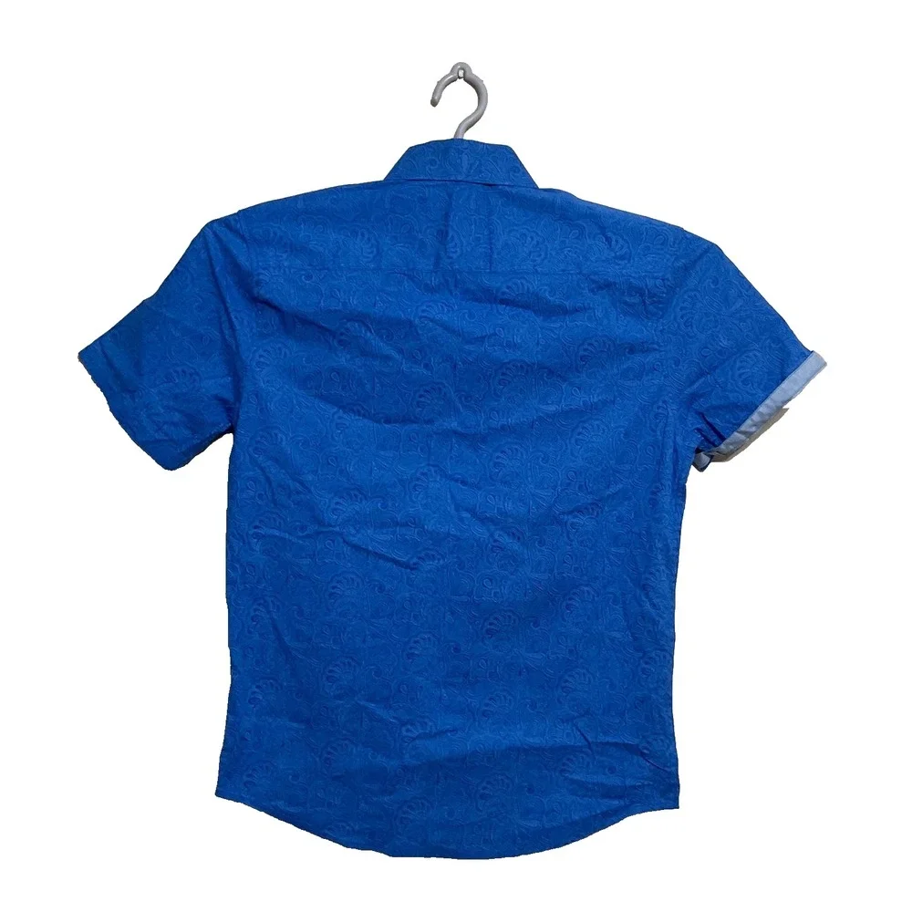 Consequence Paisley slim fit‎ Button Down blue men's Shirt S